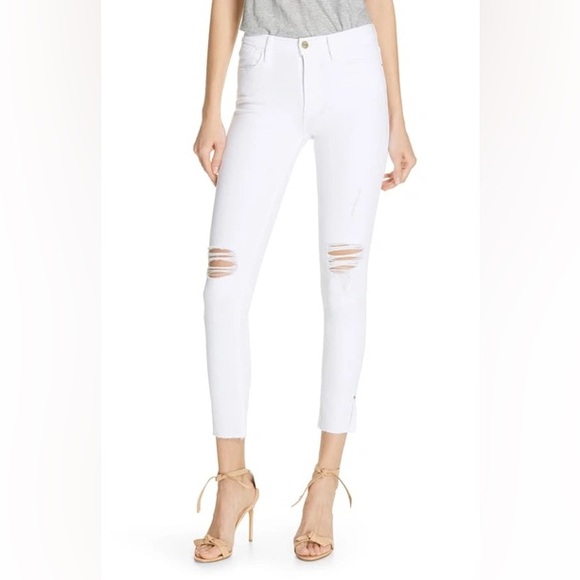 FRAME Le High Skinny Crop in Blanc Transit Size 28 - Picture 2 of 13